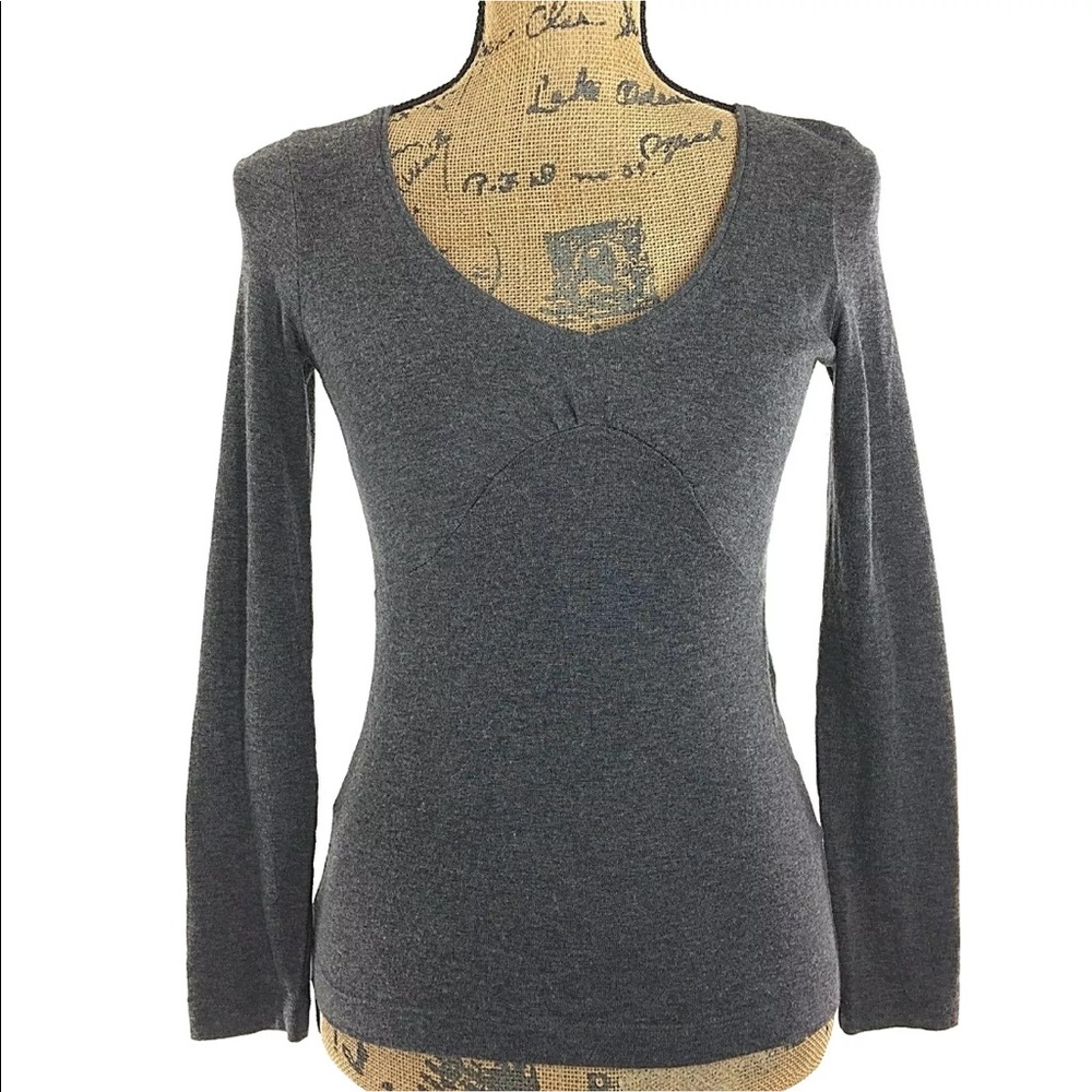 Banana Republic XS Top Charcoal Gray‎ Wool Empire